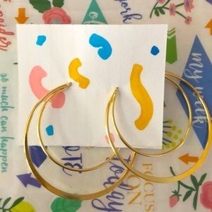 Simple Gold Double Hoops